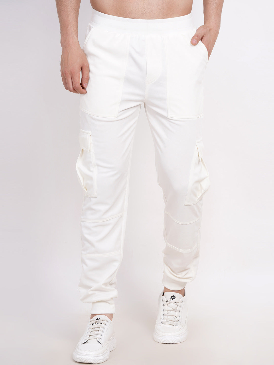 Cotton Yoga Pants – Off White and White – Yoga Rudra